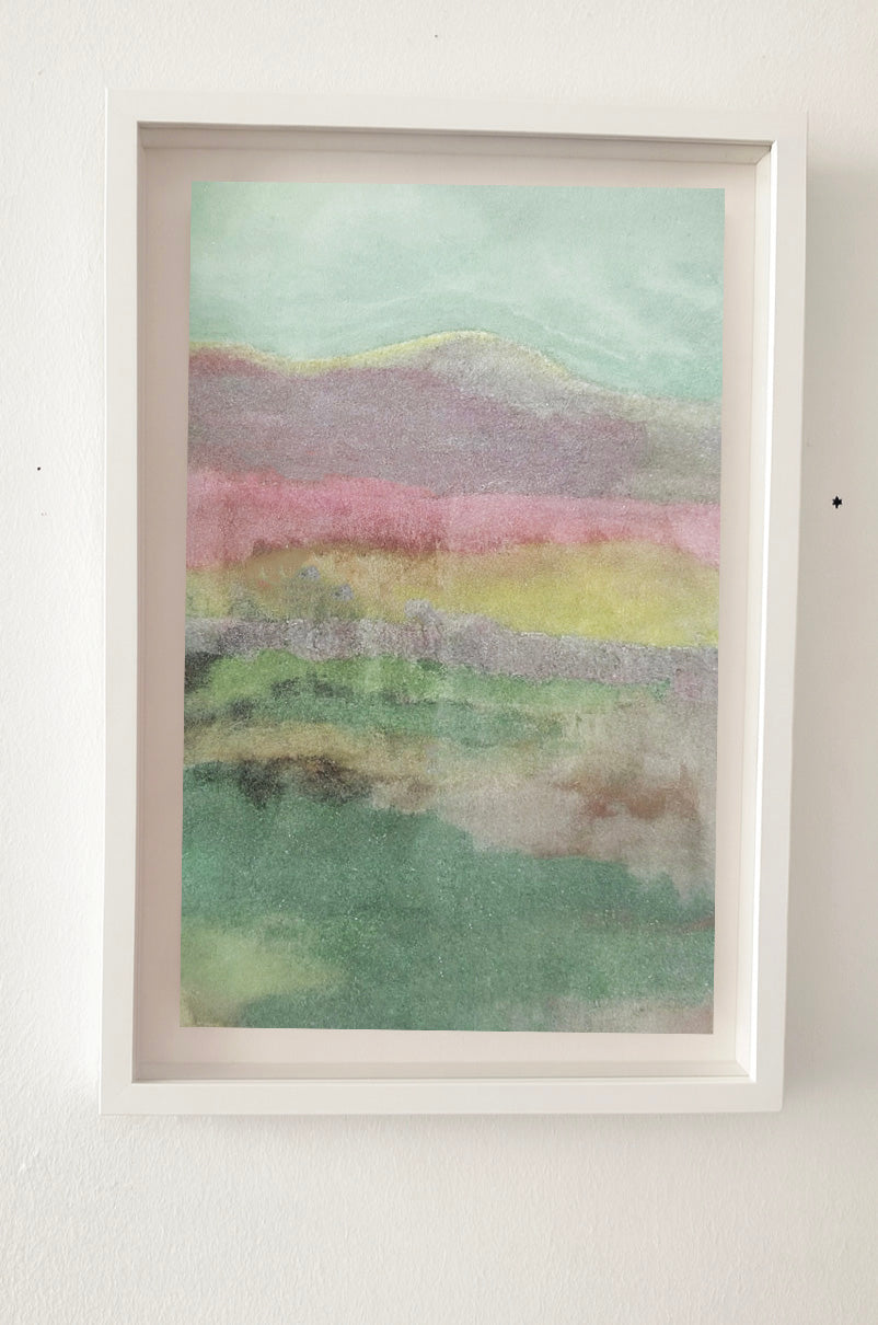 Corridor Mountain -Original  Oil and glitter on Muslin