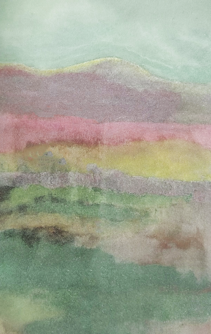 Corridor Mountain -Original  Oil and glitter on Muslin