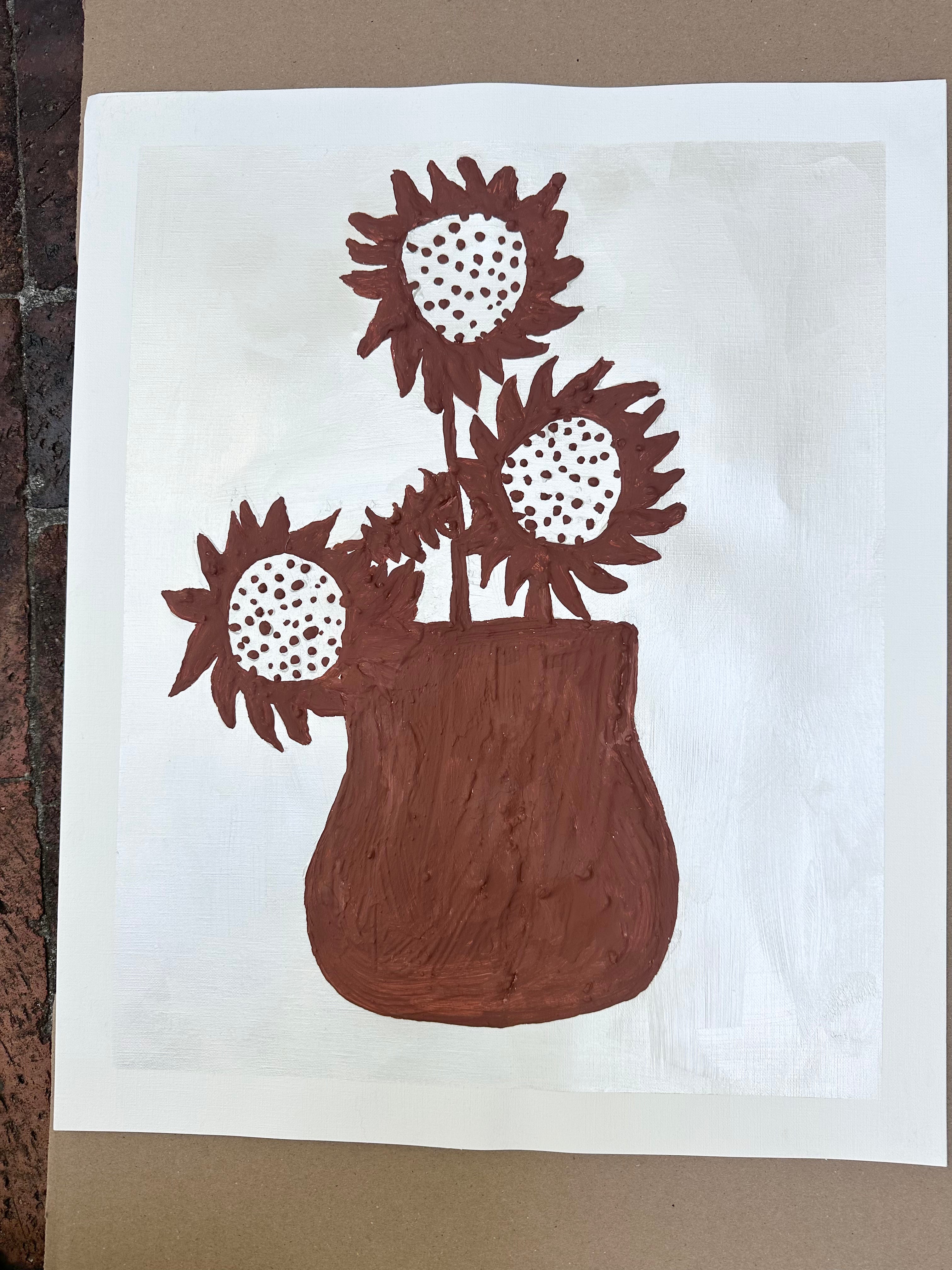 Terracotta sunflowers 2