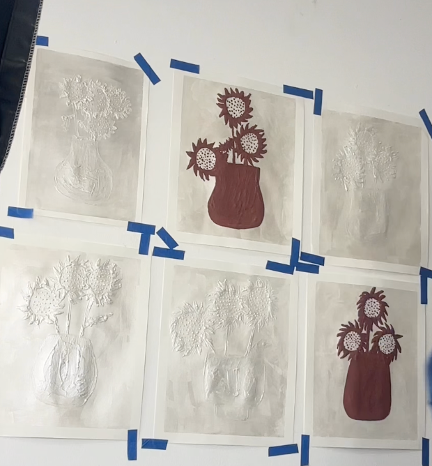 Terracotta sunflowers 2